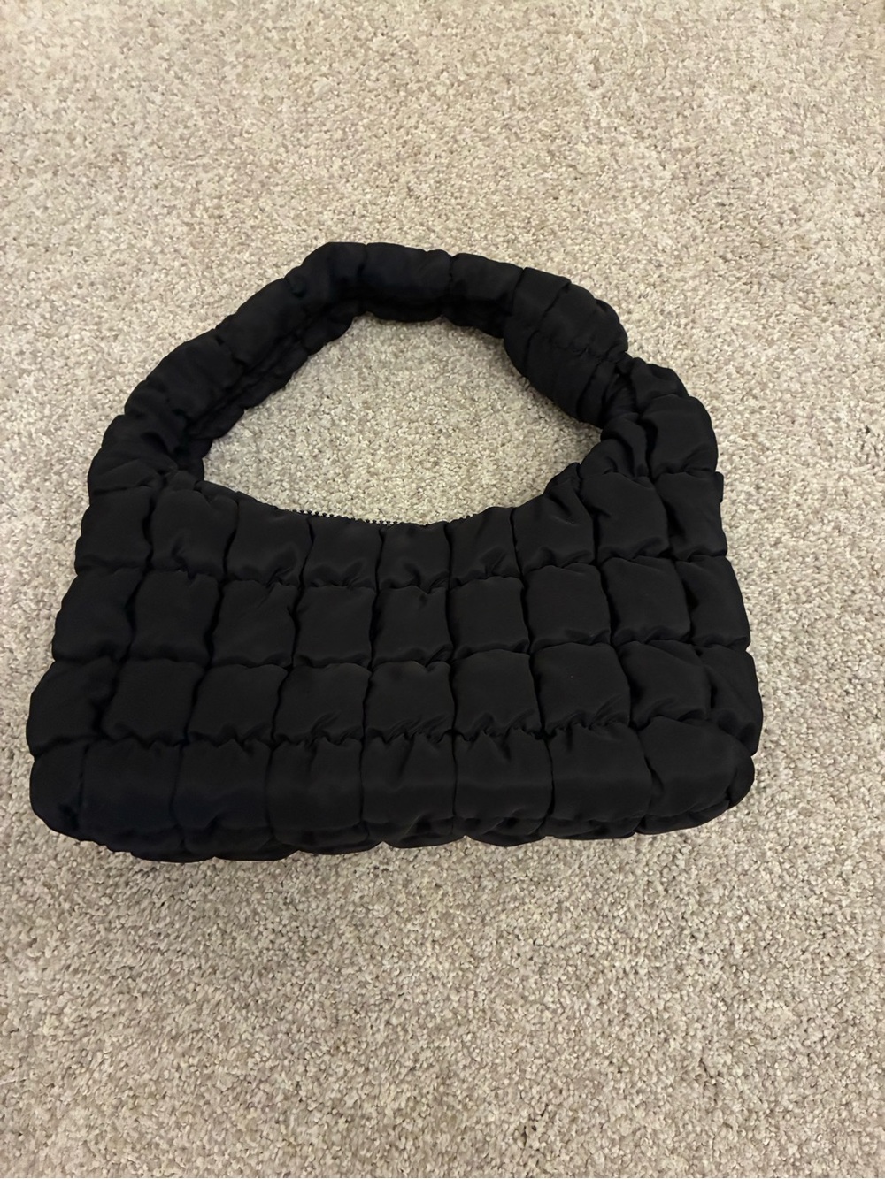 Quilted Black Shoulder Bag - Sleek Women's Handbag
